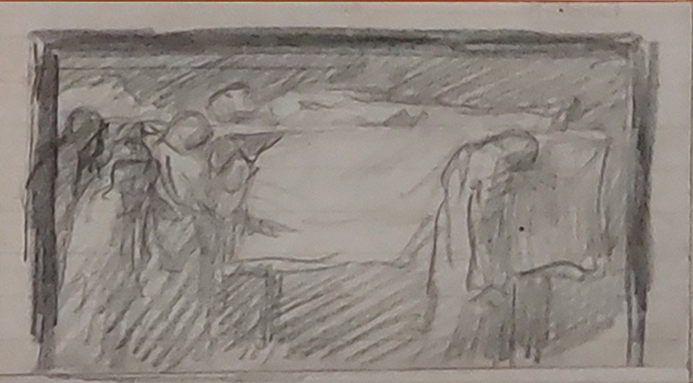 Oddone Tomasi (1884-1929) — Trasporto del Cristo (Studio per il Trittico della Deposizione) | Aste Dolomia