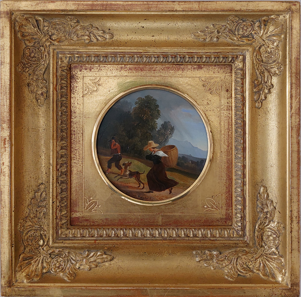 Friedrich Philipp Reinhold (1779-1840) — Il Temporale (firmato), Paesaggio con personaggi in barca | Aste Dolomia