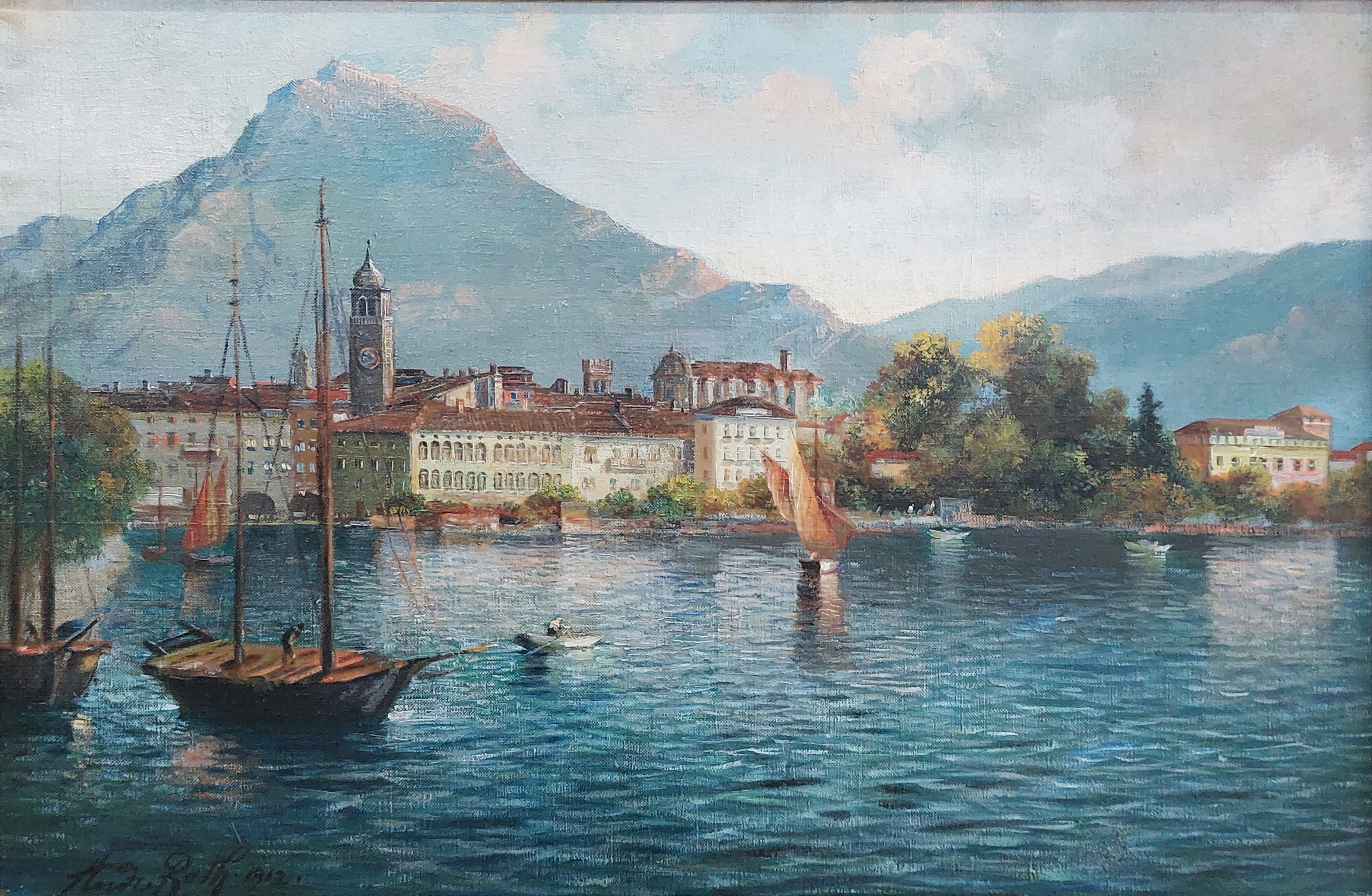 Andreas Roth (1872-1949) — Veduta di Riva del Garda | Aste Dolomia