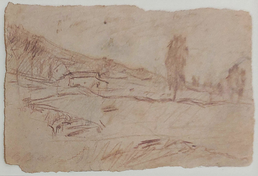 Bartolomeo Bezzi (1851-1923) — Paesaggio con case | Aste Dolomia