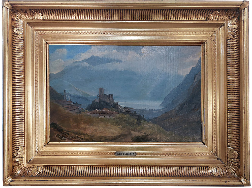 Vilhelm Peter Carl Petersen (1812-1880) — Il Castello di Tenno e il Lago di Garda | Aste Dolomia
