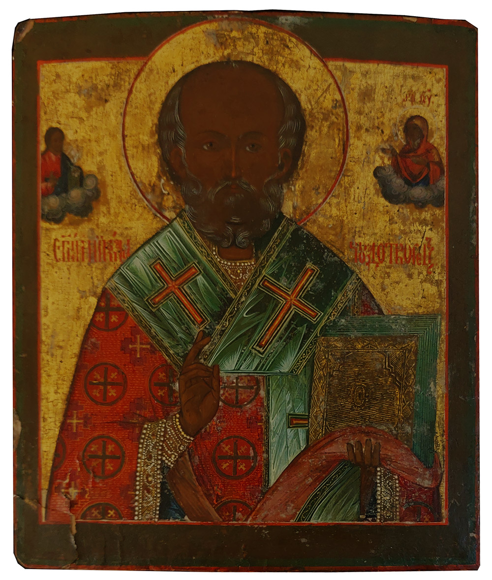 Icona russa, metà secolo XIX — San Nicola il Taumaturgo | Aste Dolomia