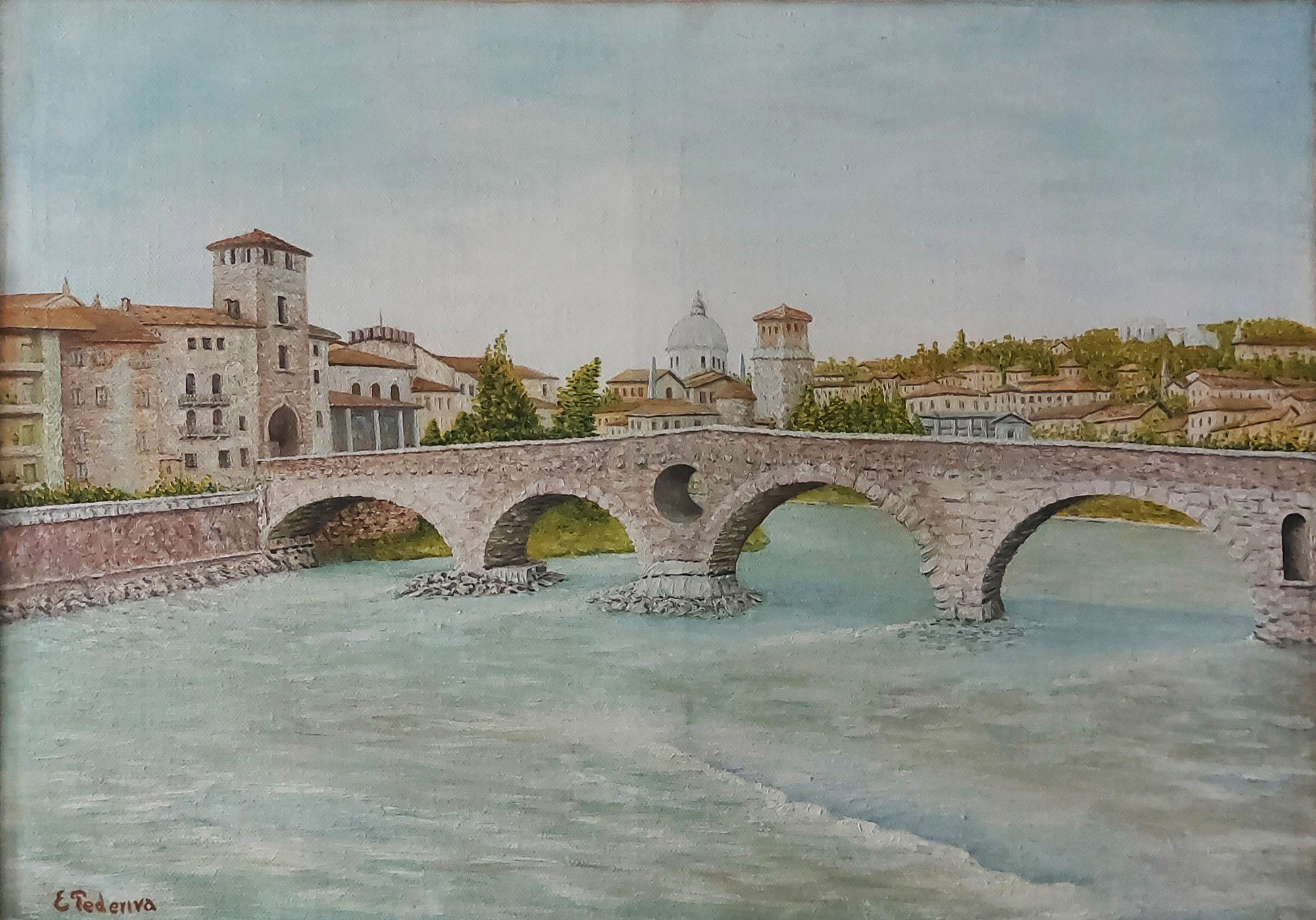 E. Pederiva (XX) — Verona, Ponte Pietra | Aste Dolomia